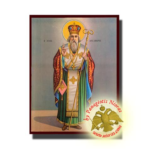 Saint Alexander Patriarch Of Constantinople Classic Style Wooden Icon