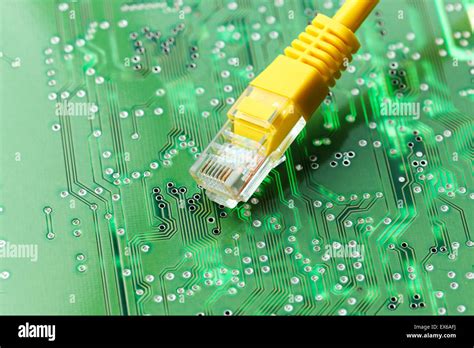 circuit board  network cables stock photo alamy