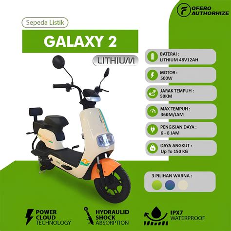 Jual OFFICIAL OFERO Sepeda Listrik New Seri GALAXY 2 Baterai Lithium