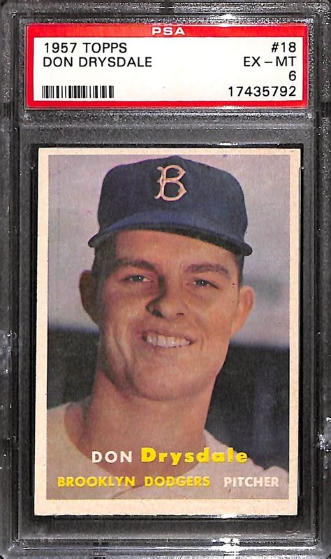 1957 TOPPS 18 DON DRYSDALE PSA 6 EX MT 17435792 EBay