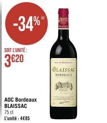 Promo Aoc Bordeaux Blaissac chez Supermarchés iCatalogue fr