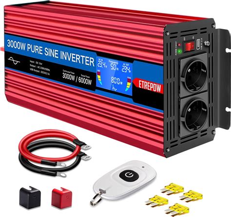 ETREPOW Inversor 24v 220v Onda Pura 3000w 6000w Convertidor De Voltaje