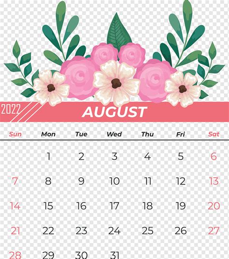 Calendario Agosto Png Pngwing