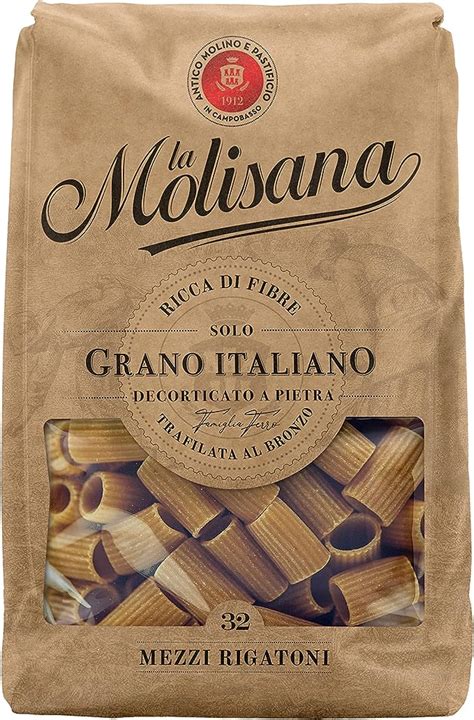 La Molisana No 32 Mezzi Rigatoni Integrali Wholewheat Pasta 500g