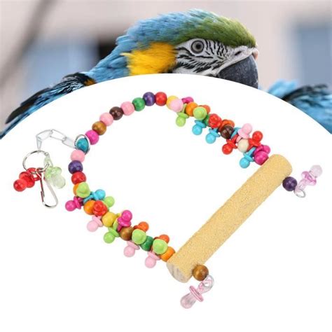 Zerone Jouet De Balan Oire D Oiseau Bird Swing Toy Bois Naturel