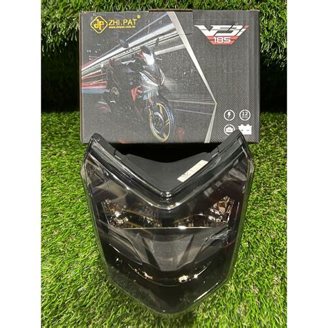 CLEAR STOCK ZHI PAT ZHIPAT SYM VF3I 185 SMOKE HEADLAMP LED FOC H4