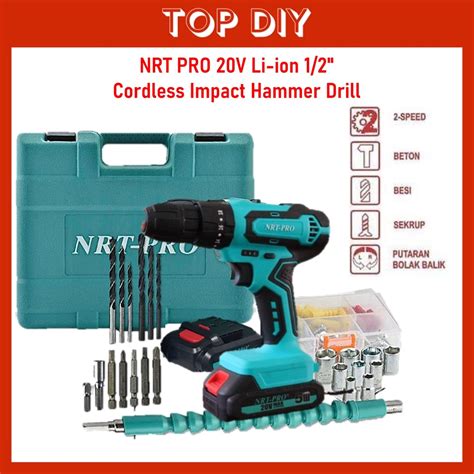 Nrt Pro 20v Li Ion 1 2 Cordless Impact Hammer Drill Driver Dc340