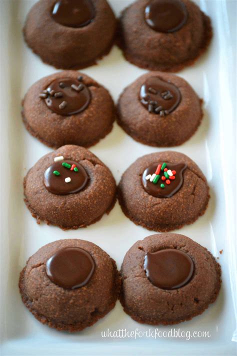 Double Chocolate Thumbprint Cookies What The Fork