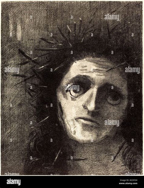 Christ Lithographic Print By Odilon Redon 1887 Stock Photo Alamy