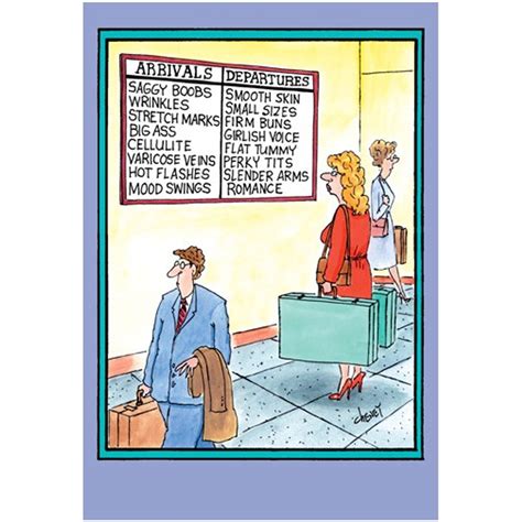 Arrivals And Departures Funny Humorous Tom Cheney Birthday Card