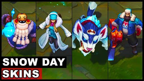 All Snow Day Skins Spotlight Syndra Graves Bard Gnar Malzahar Ziggs