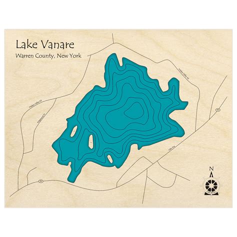 Lake Vanare 3d Custom Wood Map Lake Art Llc