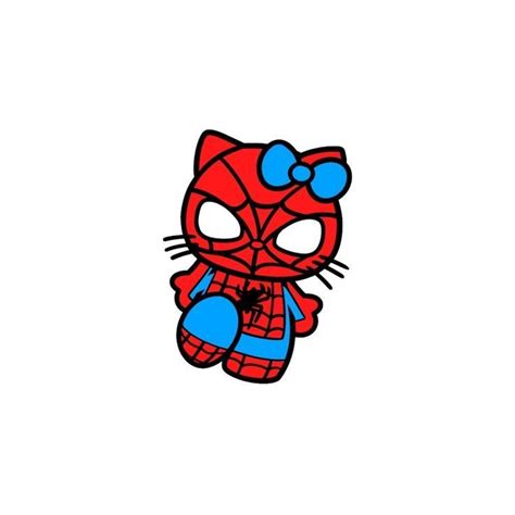 Hello Kitty Spider Man Sticker Hello Kitty Drawing Hello Kitty