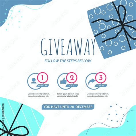 Giveaway banner design template. Social media poster design. Stock Vector | Adobe Stock