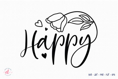 Happy SVG Wildflower SVG Flower SVG Graphic By CraftlabSVG