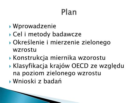 Realizacja Koncepcji Zielonego Wzrostu W Krajach OECD Ppt Pobierz