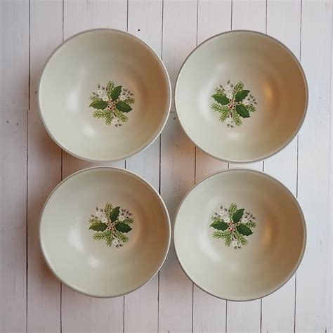 Vintage Pfaltzgraff Christmas Heirloom Soup Cereal Bowl Set Of 4 Bowls