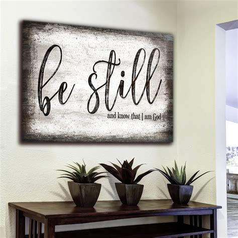 Be Still And Know That I Am God Rustic Christian Canvas Wall Art Gearden