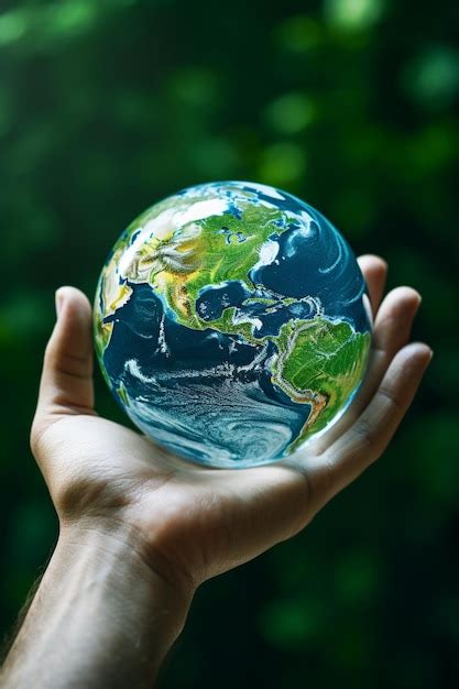 Premium Photo Hand Holding A Blue Earth Globe