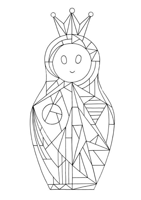 Арт Матрешка королева - Матрешка - Раскраски антистресс