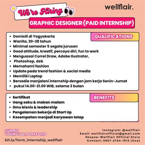 Lowongan Kerja Internship Graphic Designer Internship Content Creator