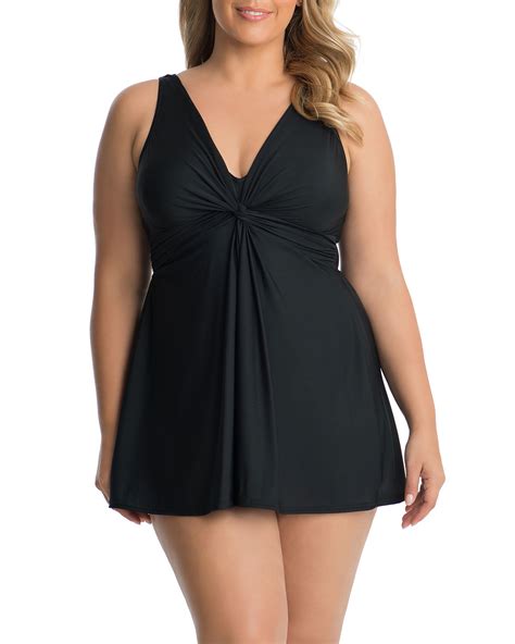 Miraclesuit Plus Size Marais Twist Front Swimdress Neiman Marcus