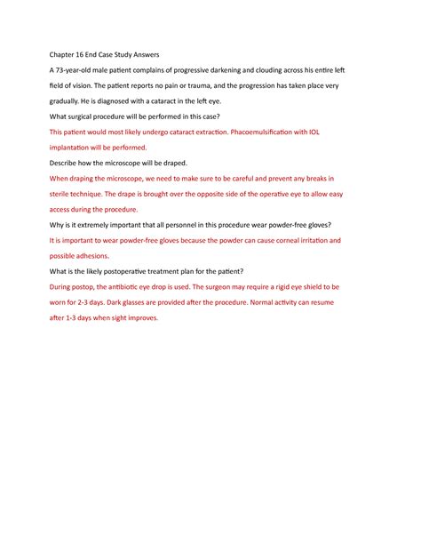 Chapter 16 end case study answers - Chapter 16 End Case Study Answers A