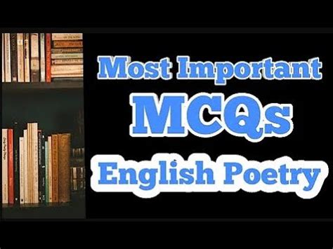 English Poetry Solved Mcqs Youtube