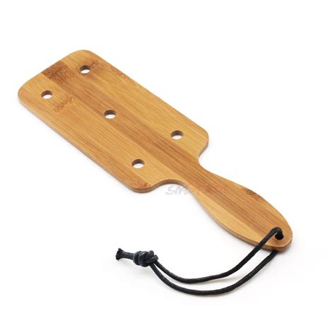 Smspade Adult Sex Toys Square Bamboo Paddle With Holes Natural Bamboo Spanking Crop Bdsm For