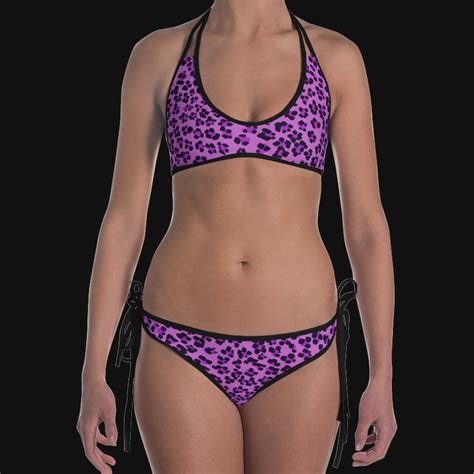 Purple Cheetah Print Bikini Purple Leopard Print Bikini Plus Etsy