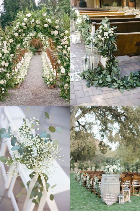 Outdoor White And Green Wedding Aisle Decoration Weddings