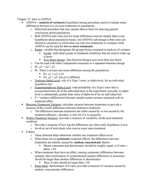 Chapter 12 Intro To Anova Chapter 12 Intro To Anova Anova Analysis