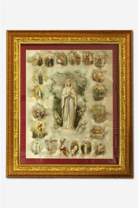 Our Lady Of Lourdes Framed With Glass X Inches F Ol