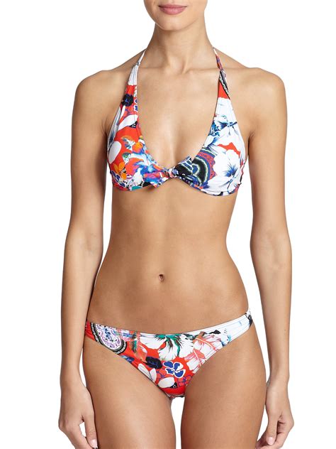 Etro Two Piece Hawaiian Floral Print Bikini In Multicolor MULTI Lyst