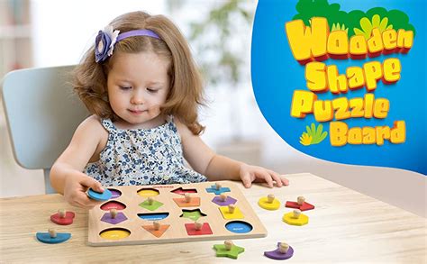 Amazon Coogam Montessori Toy Wooden Shape Peg Puzzle Fine Motor