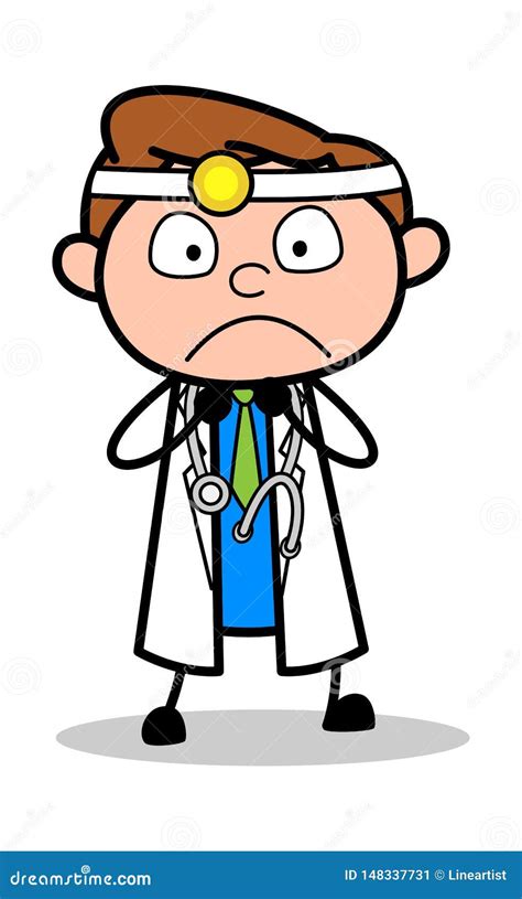 Very Sad - Professional Cartoon Doctor Vector Illustration Stock ...