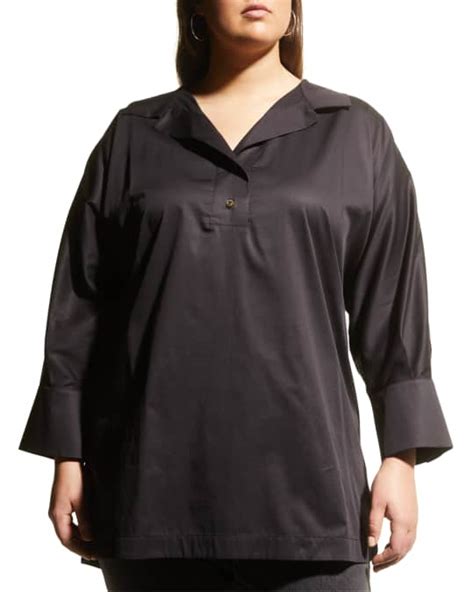 Harshman Plus Size Avisa Collared Popover Tunic Neiman Marcus