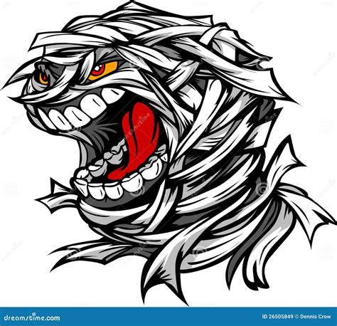 Screaming Scary Mummy Halloween Monster Head Stock Vector ...