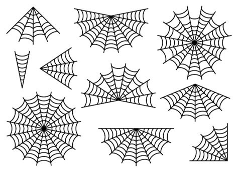 Premium Vector Spider Web Icon Set Isolated On White Black Halloween