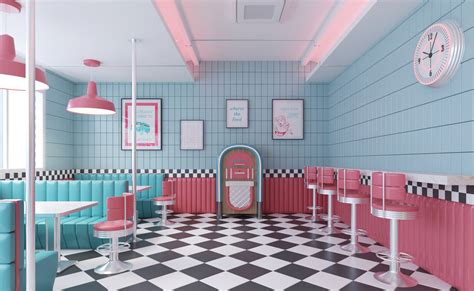 Retro Diner Exterior And Interior 3d Model Turbosquid 2087347