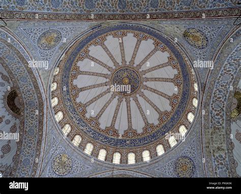 Interior view of the dome of the Blue Mosque in Istanbul Stock Photo ...