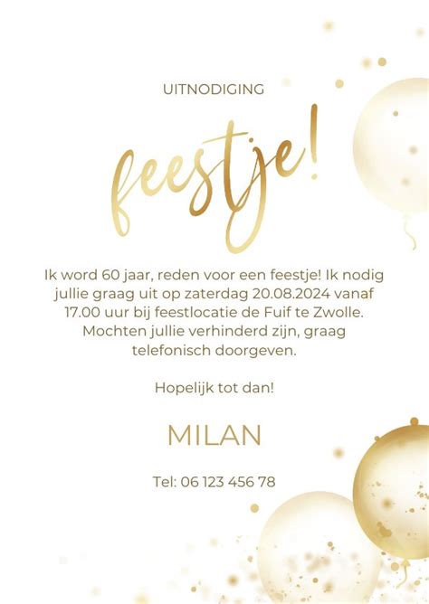 Feestelijke Uitnodiging Let S Party Met Gouden Kaartje2go