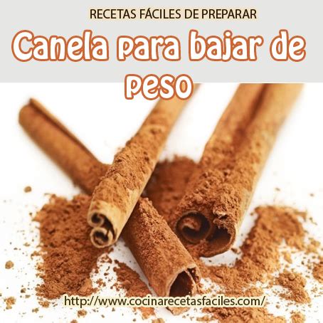 Canela para bajar de peso Cocina Recetas Fáciles