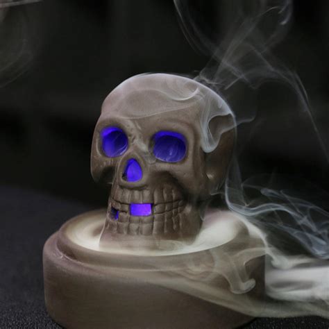 Led Calavera Quemador De Incienso Luz Cascada Incensario Titular