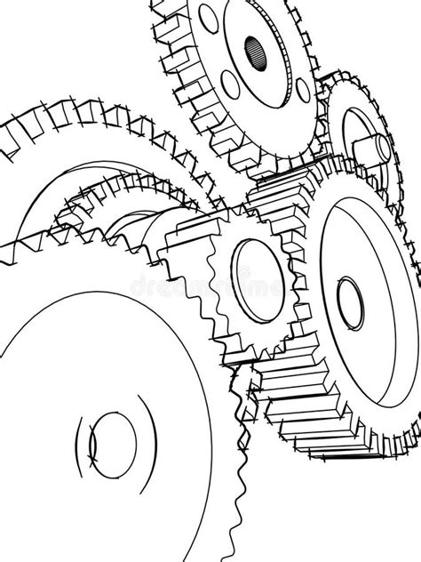 Sketch Gears Royalty Free Stock Image Image 8398196