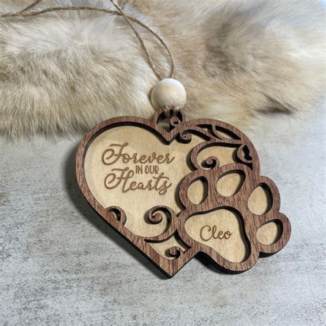 Pet Paw Print Memorial Ornament