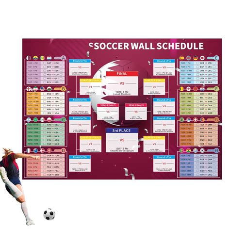 Buy Yemyap World Soccer Game Wall Chart Schedule World Soccer