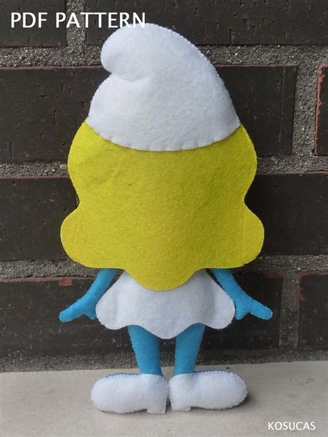 Pdf Pattern To Make A Felt Smurfette Etsy Memory Bears Pattern