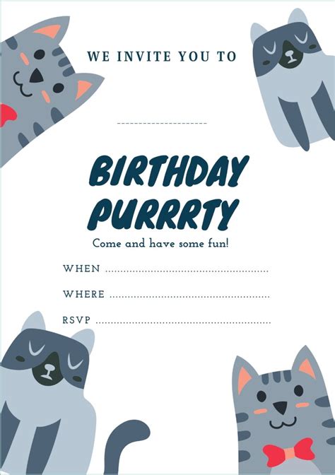 Cat Themed Party Invitations | FREE Printables | OHbaby!