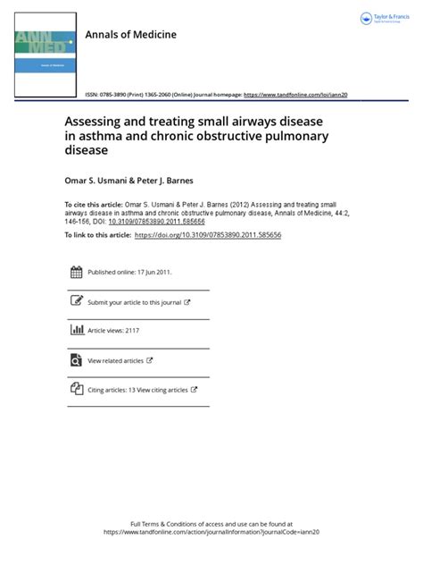 Assessing And Treating Small Airways Disease In Asthma And Chronic